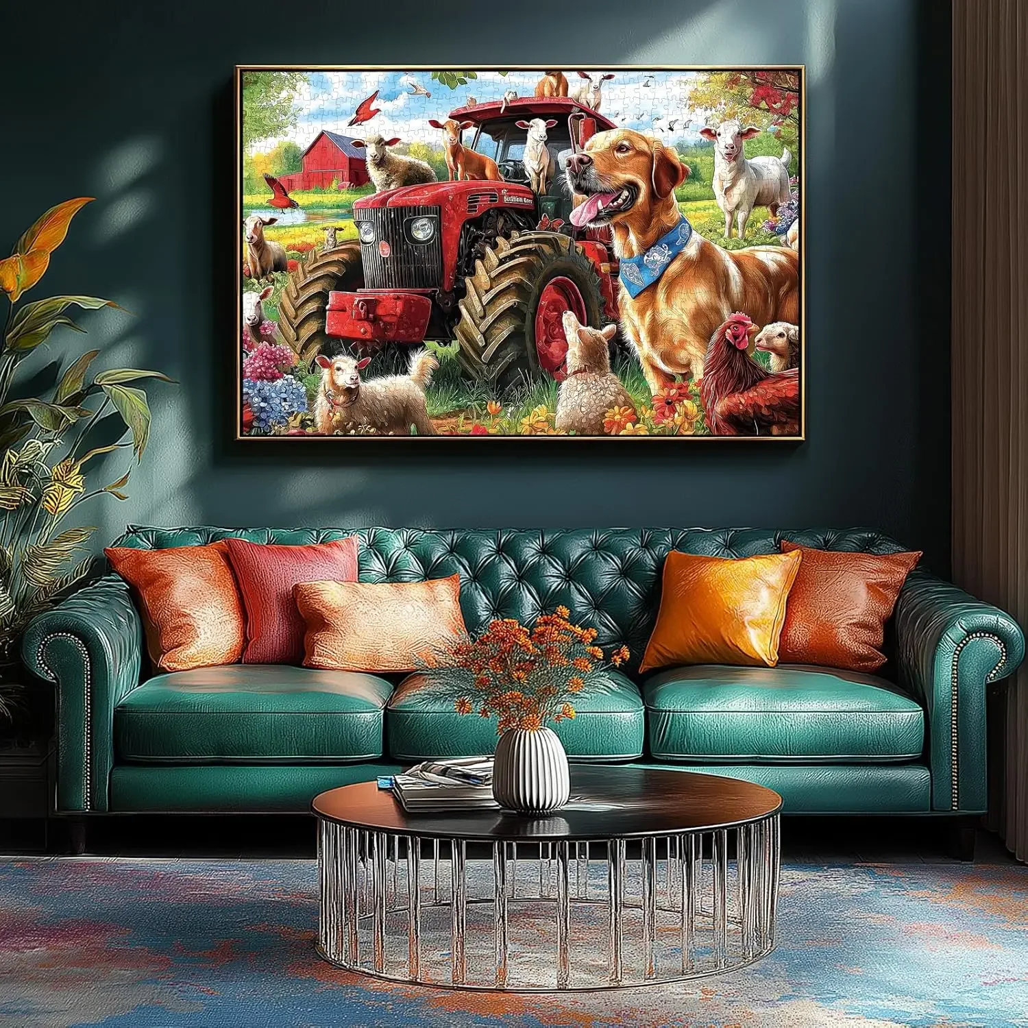 120/300/500/520/1000/1314 Pcs Farm Animals Jigsaw Puzzle Home Bedroom Game Room Decor Adults Kids Family Fun Educational Games