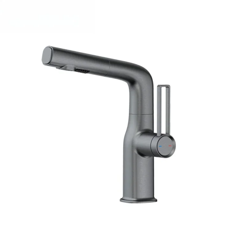

Lifting and pulling basin faucet White bathroom, faucet pulling and pulling functions, with lifting faucet