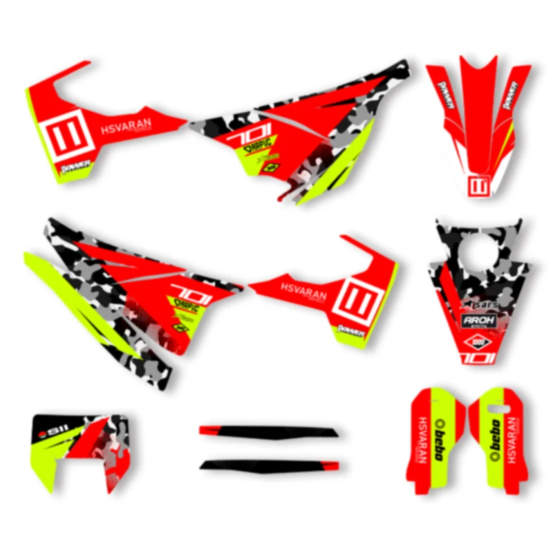 

DSMTECH Custom Team Graphics Decals Stickers Kit for Husqvarna Decal 701 SUPERMOTO ENDURO 2015-2017 2018 2019 2020 013