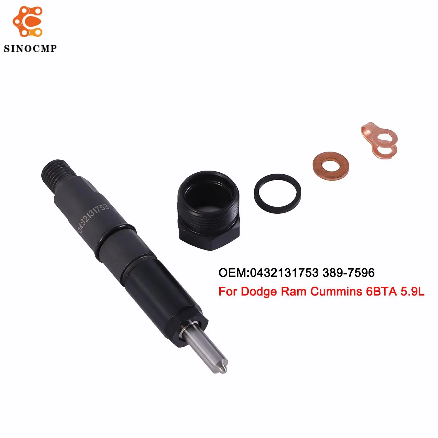 

Fuel Injector Nozzle 0432131753 389-7596 Common Rail Injector Assembly For Dodge Ram Cummins 6BTA 5.9L Fuel System Accessories