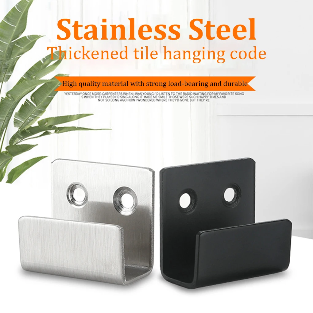 Ceramic Tile Hook Stainless Steel Rack Living Room Bedroom Bathroom Billboard Photo Frame Mirror Hanger Holder Stand