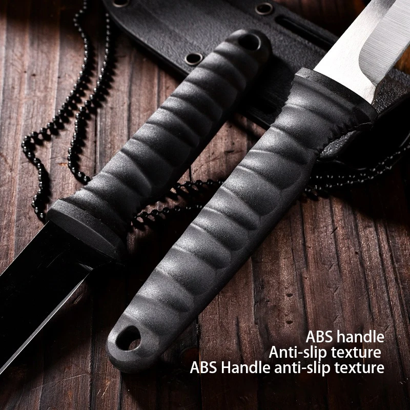 Outdoor Survival Carry Pocket Knife High Hardness Tactical Knife Defense Knife Camping Portable Straight Knife Multi-Purpose Fru