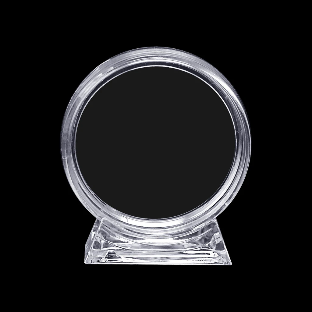 30Pcs 40mm Clear Coin Capsules with Stands Collectables Badge Challenge Coin Display Holder Storage Box