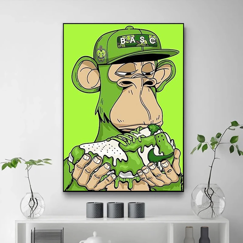 ملصق ديكور غرفة جمالي NFT-Monkey ، ديكور منزلي ، مطبوعات زخرفية للأفلام والتلفزيون ، لوحة جدارية ، ديكورات ملصقات قماشية #3