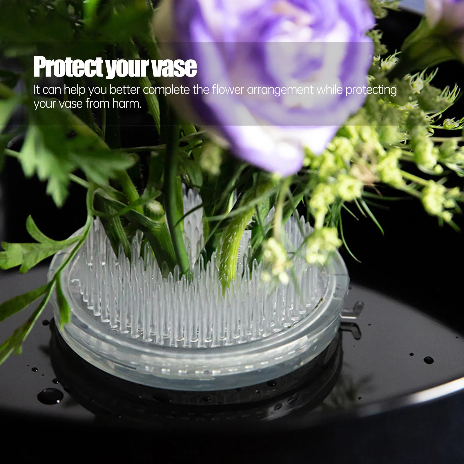 2Pcs Floral Fixation Base Heavy-Duty Plastic Flower Arrangement Holder for Secure Stem Positioning Home Decor Gardening Party
