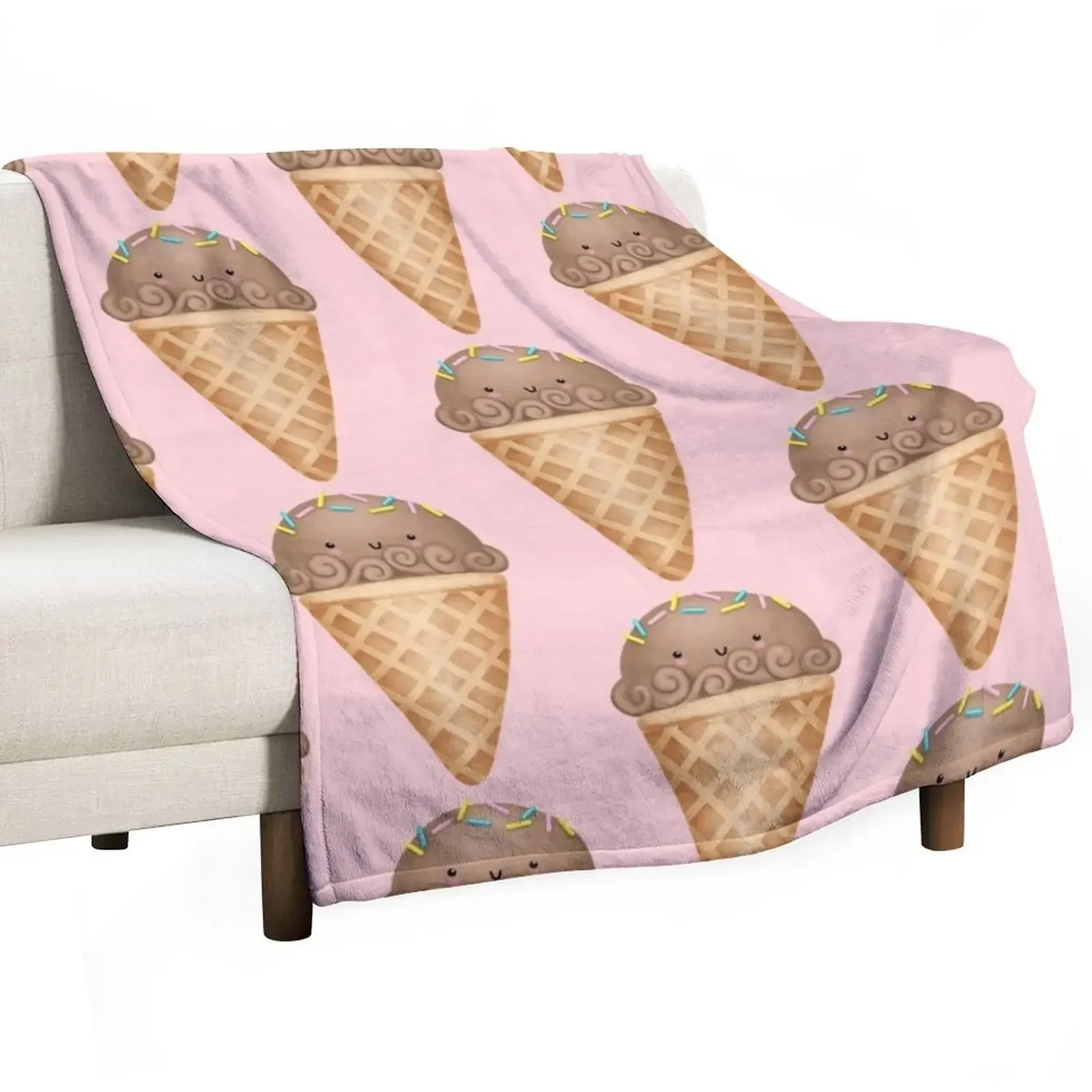 

Chocolate ice cream Throw Blanket Fashion Sofas Tourist Luxury Designer Decorative Throw Blankets