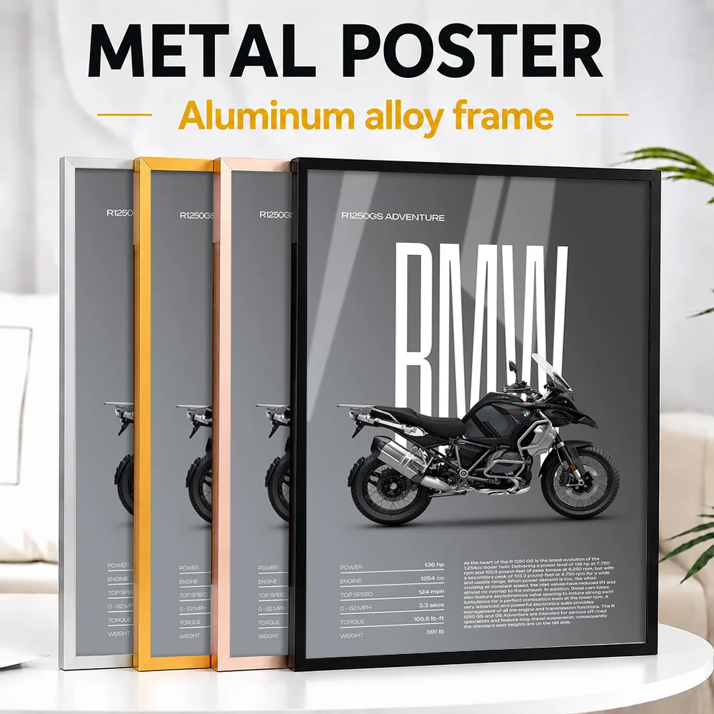Germany R1250GS Adventure Motorcycle Framed Aluminum Metal Poster Personalized Photo Bold Track Style Wall Art For Living Room