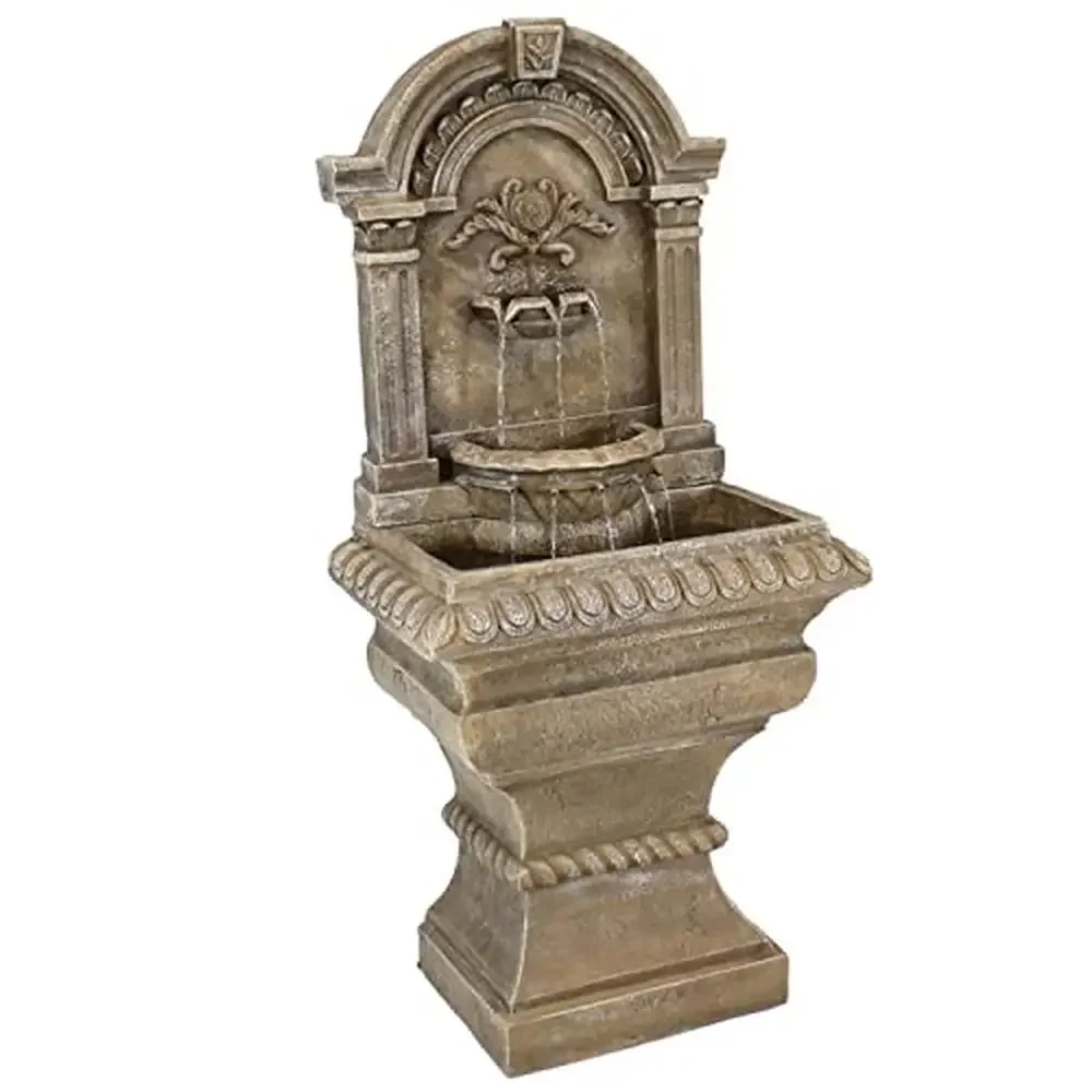 

51" Tall Outdoor Wall Water Fountain Italian-Inspired Polyresin Design with Cascading Water Sounds Garden/Patio