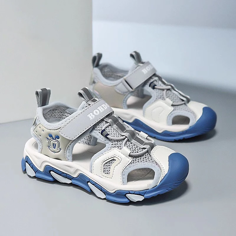 Summer Kids Beach Sandals Closed-toe Boys' Sports Shoes Breathable Non-Slip Wear-Resistant Children's Casual Sandals