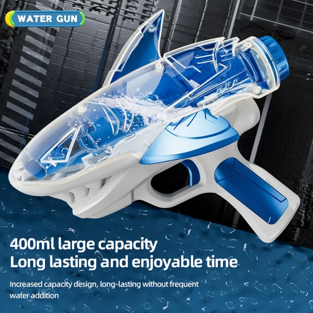 Electric Water Gun Automatic Shark Shape For Outdoor Water Fights_voghion.com