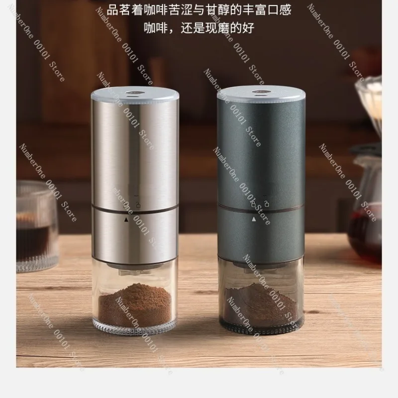 Portable Home Electric Coffee Grinder Small Automatic Coffee Bean Mill Rechargeable Grinding Machine with Stainless Steel Burr