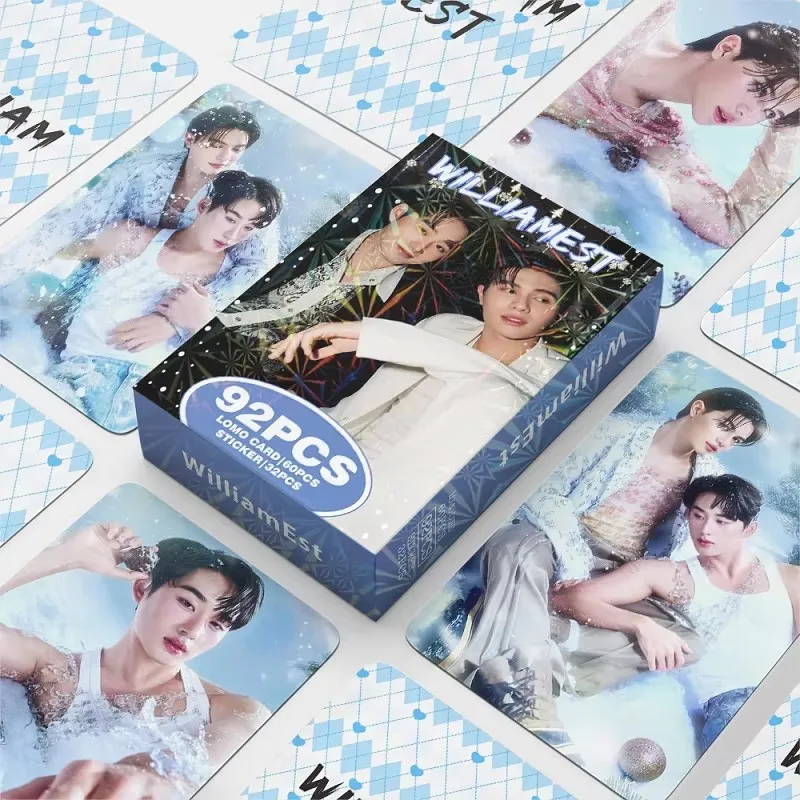 92Pcs/Set WilliamEst Lomo Cards Thai BL Idol 60P HD Couple Photocards 32P Decor Stickers Fans Collection Gift