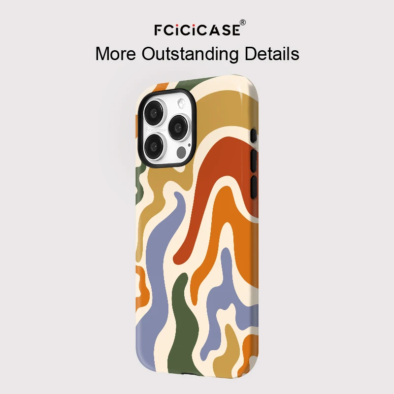 Fcicicase Hülle für iPhone 11, 12, 13, 14, 15, 16 Pro Max Plus Streifenmalerei für Magsafe Matte magnetische kabellose Ladeabdeckung