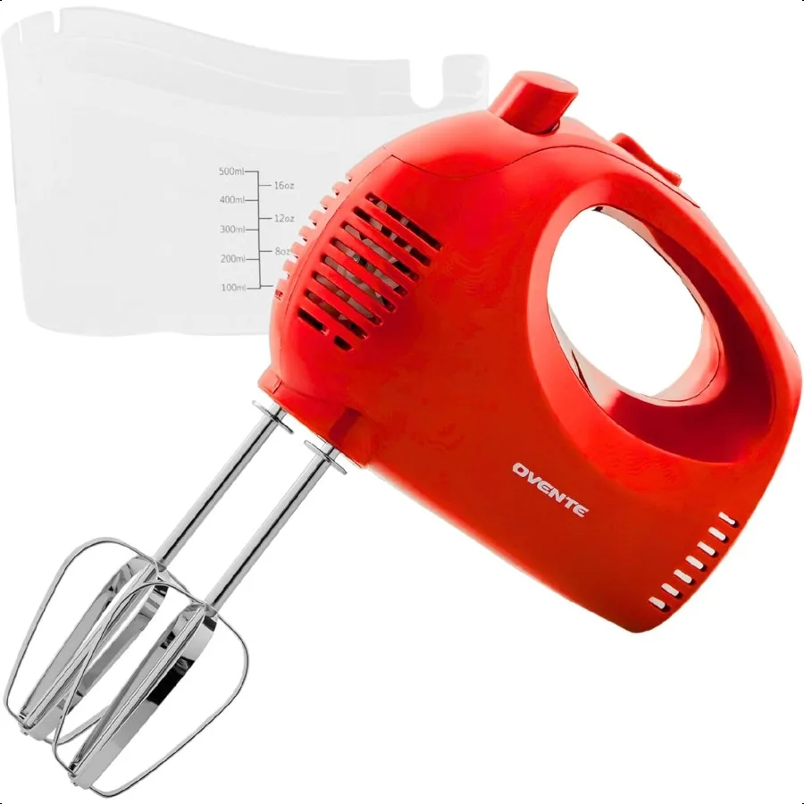 

5Speed Electric Hand Mixer with Stainl Steel Mixing Whisk SnapOn Storage Case Portable Lightweight 150W Motor Compact Handheld