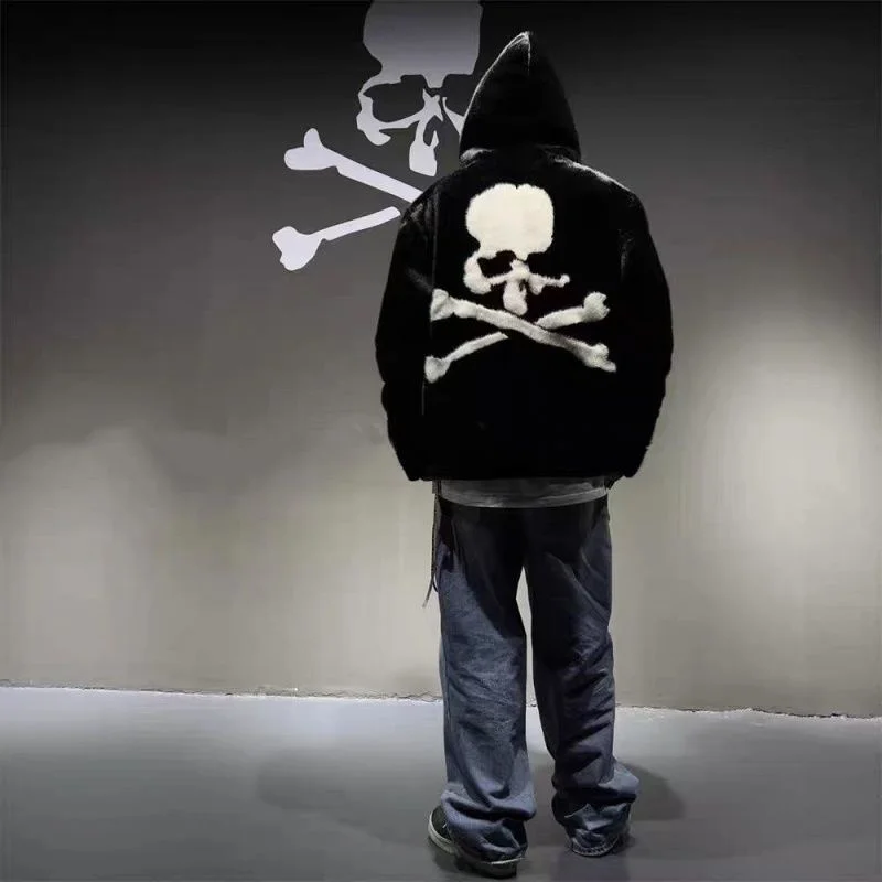

Осенне-зимняя модная свободная куртка с капюшоном в стиле хип-хоп, американская уличная высококачественная повседневная плюшевая теплая куртка для мужчин