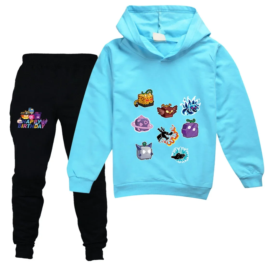 Il più nuovo gioco Blox Fruits Vestiti Bambini Casual Felpe con cappuccio Pantaloni 2 pezzi Vestito Baby Girl Outfit Set Adolescente Ragazzi Tuta