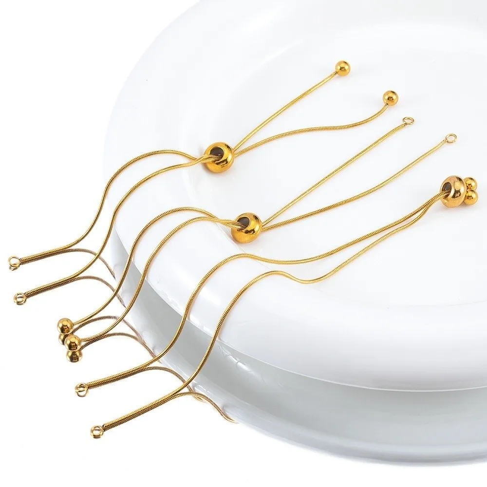 1PC Gold Extension Chains Stainless Steel Silver Necklace Extender Round Ball Jewelry Tools Hand Bracelet Extensions