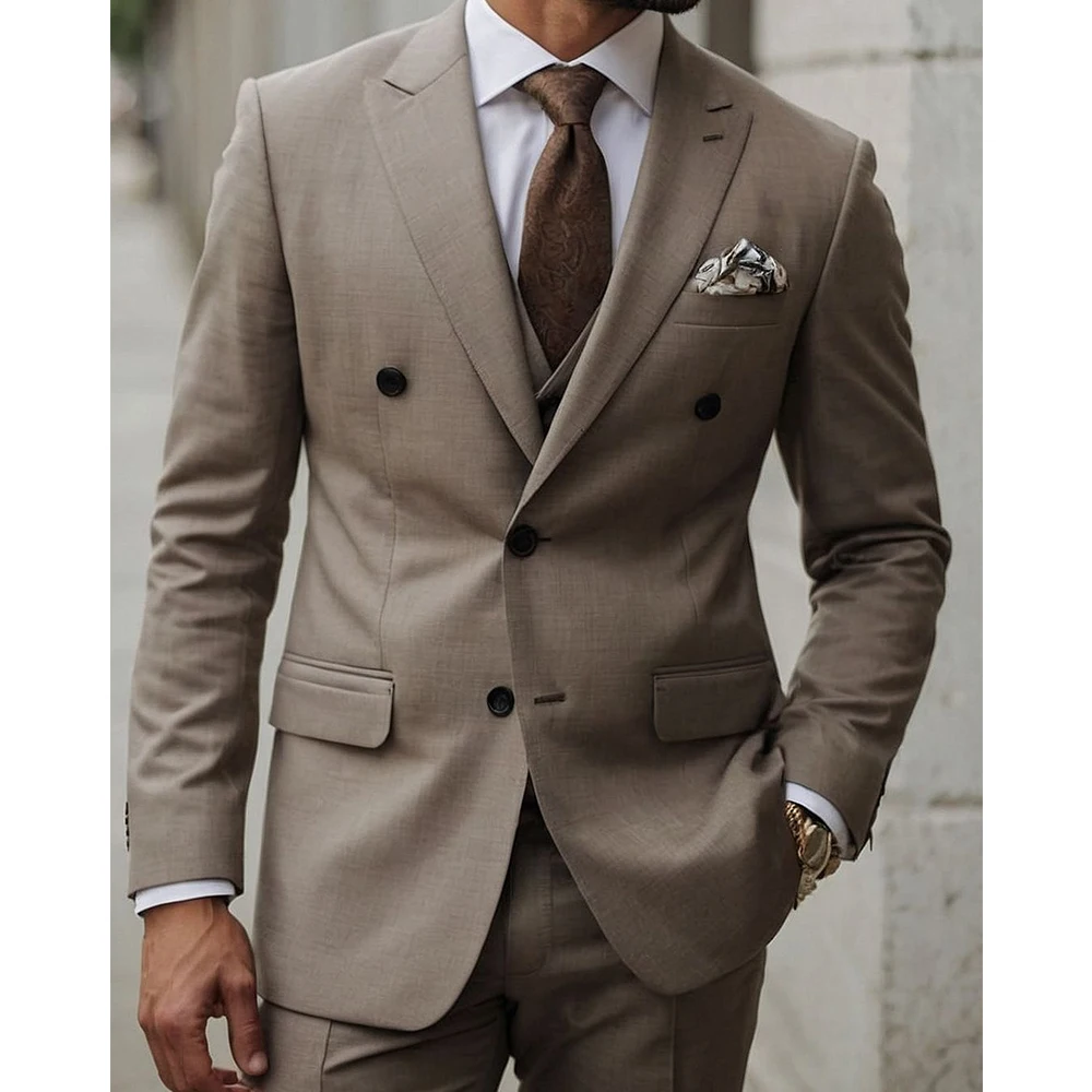 

Men's Linen Cotton Suit Set Single Breasted Slim Fit Comfortable Elegant Business Suit Casual Fashion Blazer and Pants Two Piece