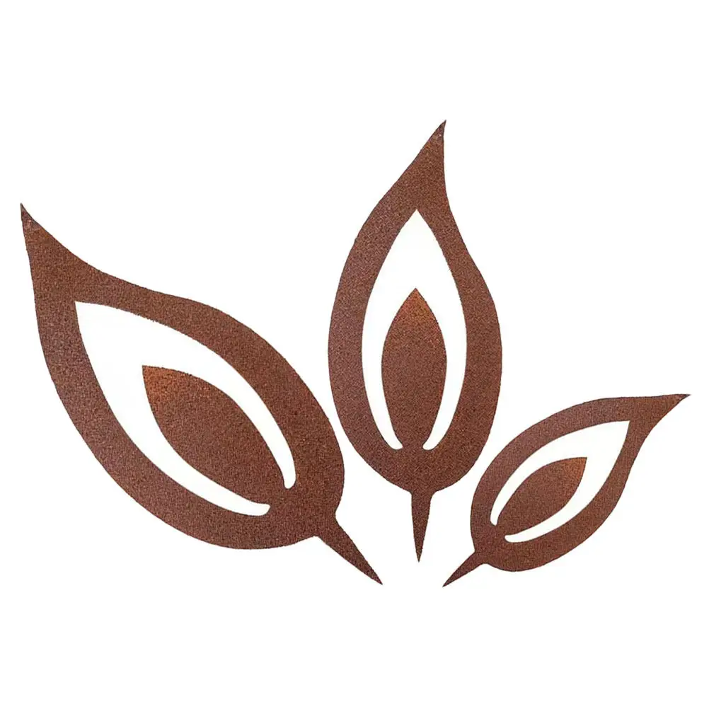 

3Pcs Iron Flame Yard Decor Metal Garden Stakes Rustic Outdoor Plant Decor Porch Backyard Pathway Stakes