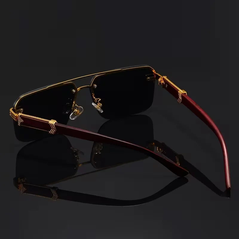 Textured Double-Bridge Fashion Sunglasses
