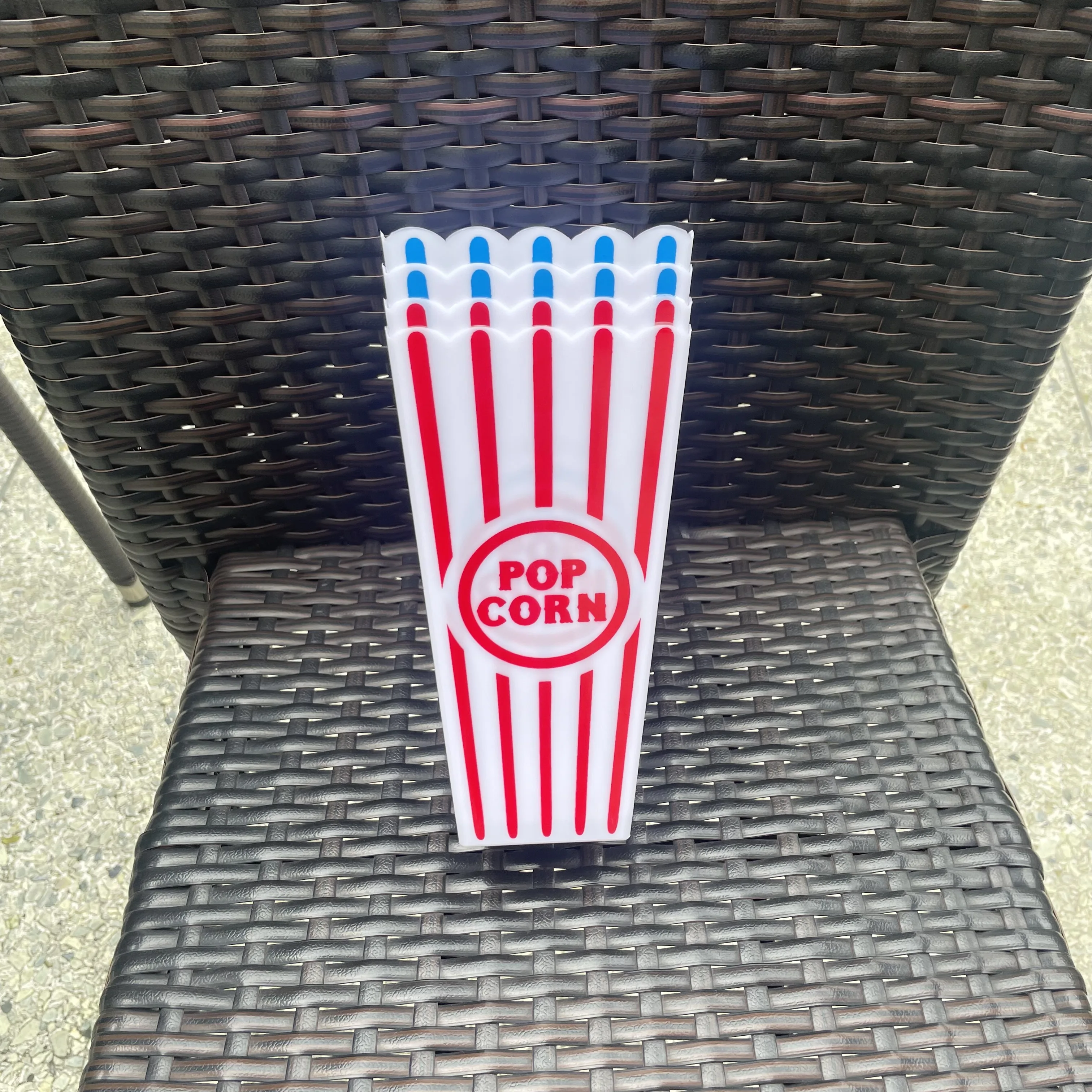 18,9 cm Retro Gestreifter Popcorn-Eimer Wiederverwendbare Popcorn-Box für Filmnächte Party-Snack-Behälter Heimkino-Dekor Zubehör – Detail 4