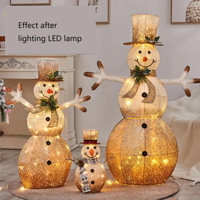 3PCS Christmas new product Christmas snowman family of three suits gradient color large scene layout decoration ornaments