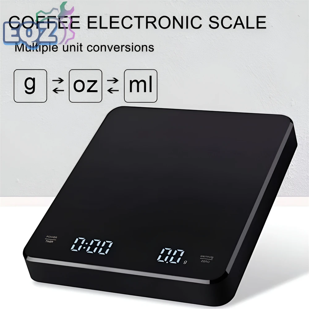 USB Charging Home Kitchen Digital Display Electronic Scale with Timing 3kg/0.1g Touch Key Coffee Scale Bakery Electronic Scale