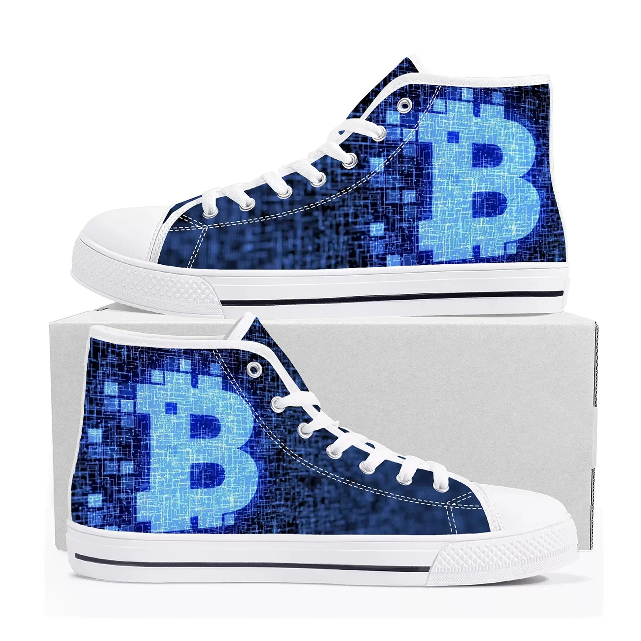 Bitcoin Logo Custom Canvas Sho - огляд і ціна Street Fashion Logo Design