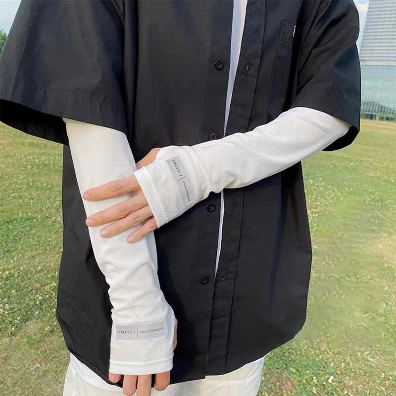 Mangas de hielo con protección UV para hombres y mujeres, protección solar para el brazo, ciclismo al aire libre, conducción, guantes absorbentes de sudor, Verano