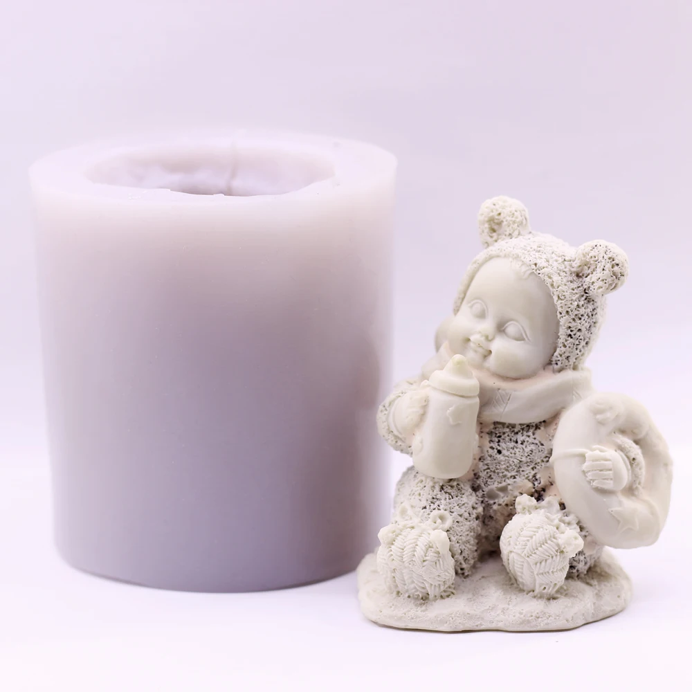 

3D Boy Baby Silicone Mould for Bottle Christening Cake Decorating Chocolate & Sugarcraft DIY Clay Resin Mold