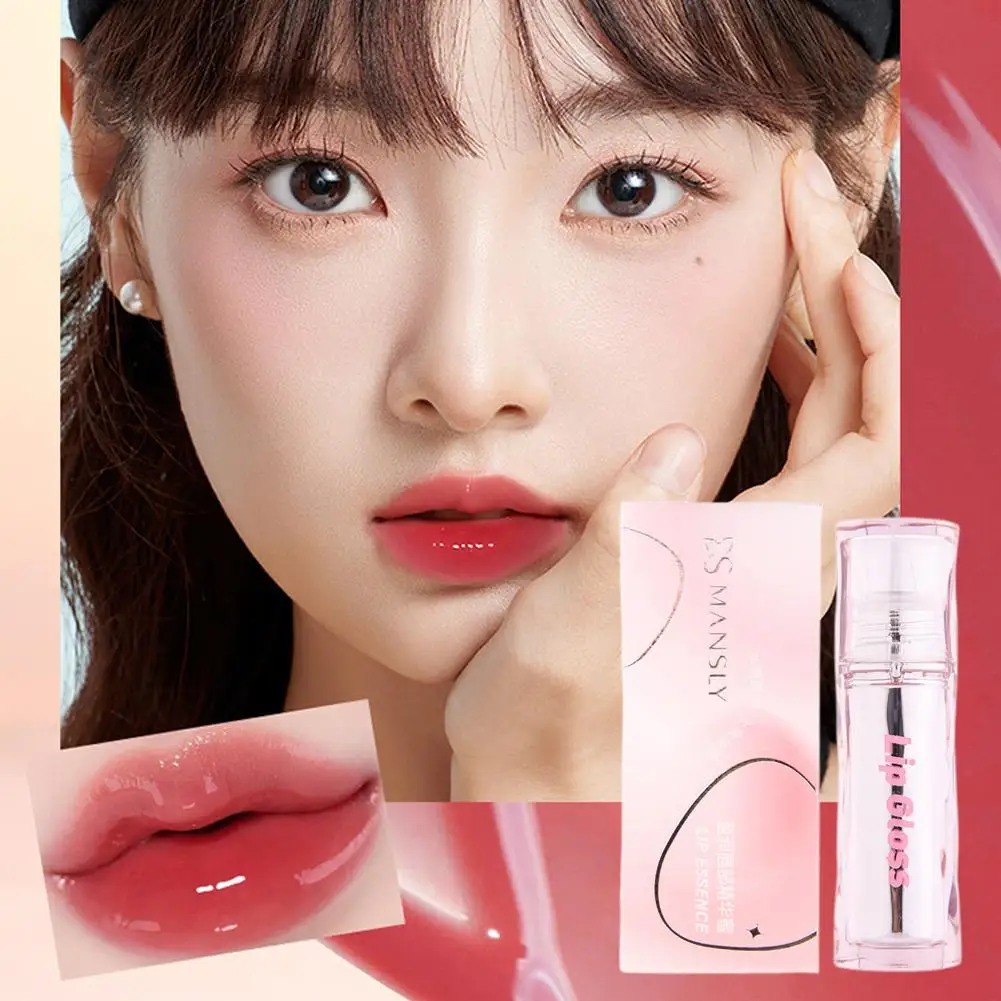 Brillo de agua espejo labio esmalte hidratante labios regordetes para teñir lápiz labial rojo taza maquillaje de larga duración líquido fácil para no Y8C5
