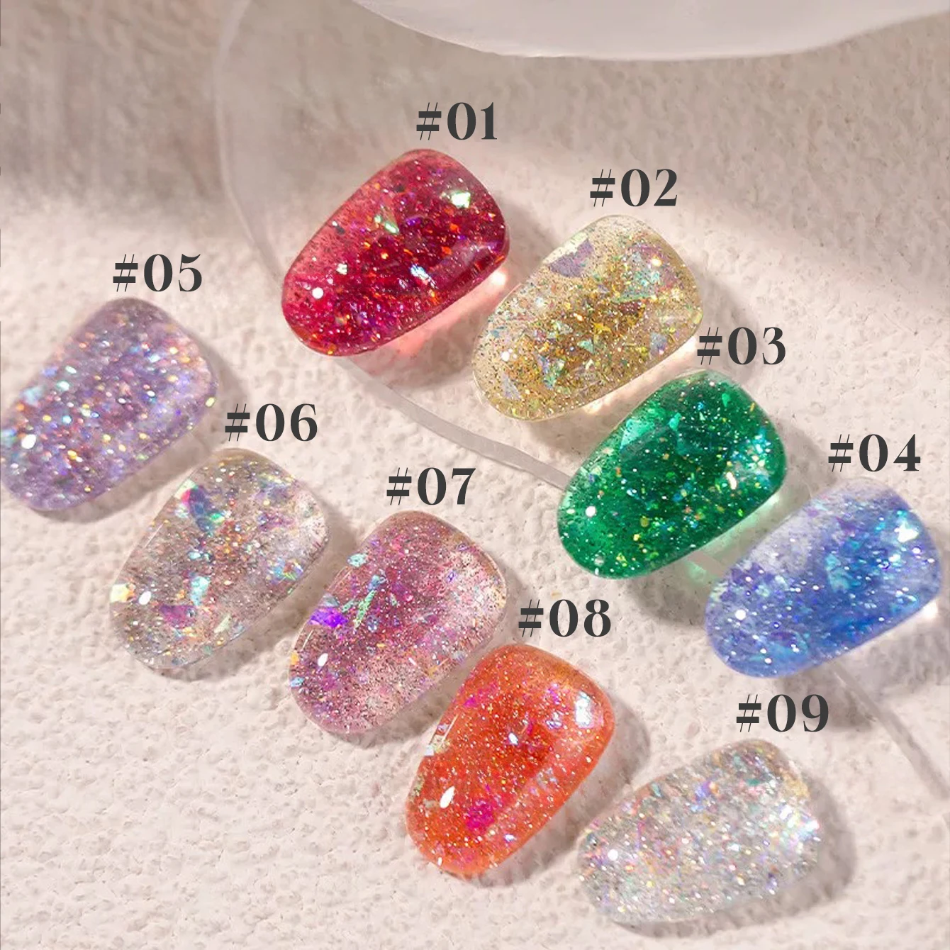 MIANEL 12 ml 2025 Winter Glas Blinkende Brokat Gebrochen Diamant Gel Nagellack Bleaching Glänzenden Nagellack Nail art