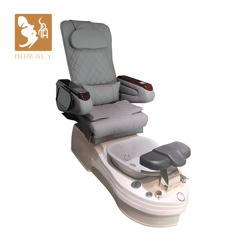 

Bomacy Custom Color European Style Modern Nail Salon Pedicure Chair Luxury Leather Spa Pedicure Furniture Adjustable Glass Bowl