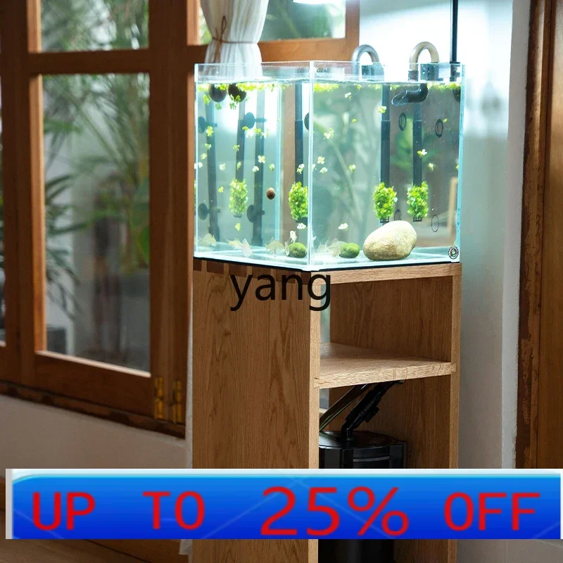 LMM fish tank cabinet solid wood living room aquarium base storage shelf simple living room