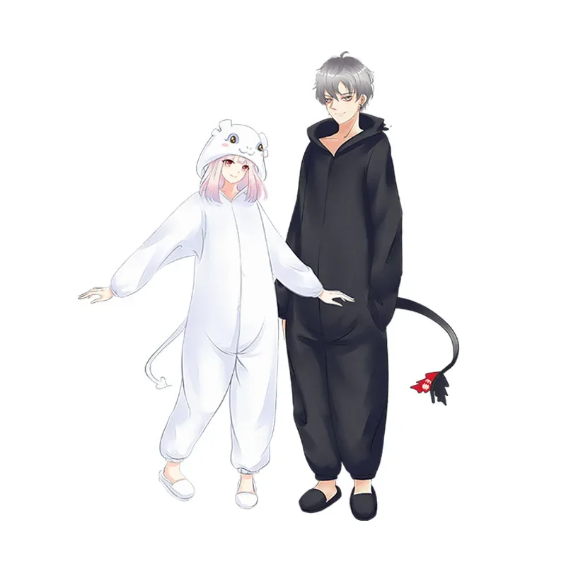 Darling in the franxx Monokuma 02ชุดจั๊มสูทคอสเพลย์ไม่มีฟันชุดนอนวันฮาโลวีน