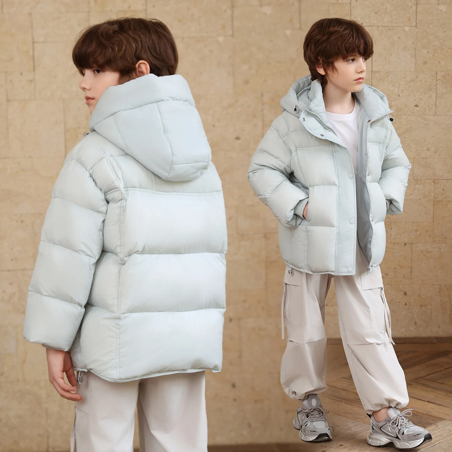 UNITIM 2026 Winter Junior Girls Parkas Children Girls Windproof Hooded Outerwear Coat 3-12Yrs Kids Girls Thicken Warm Ski Jacket