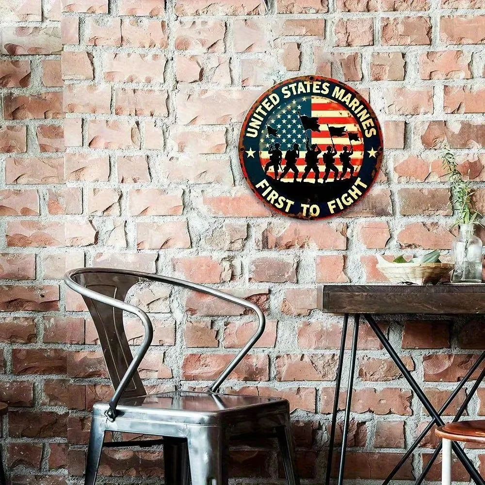 

Wall Art with Silhouettes & Stars-Stripes Design, Vintage Rustic Decor for HomeHoliday & New Year Decoration