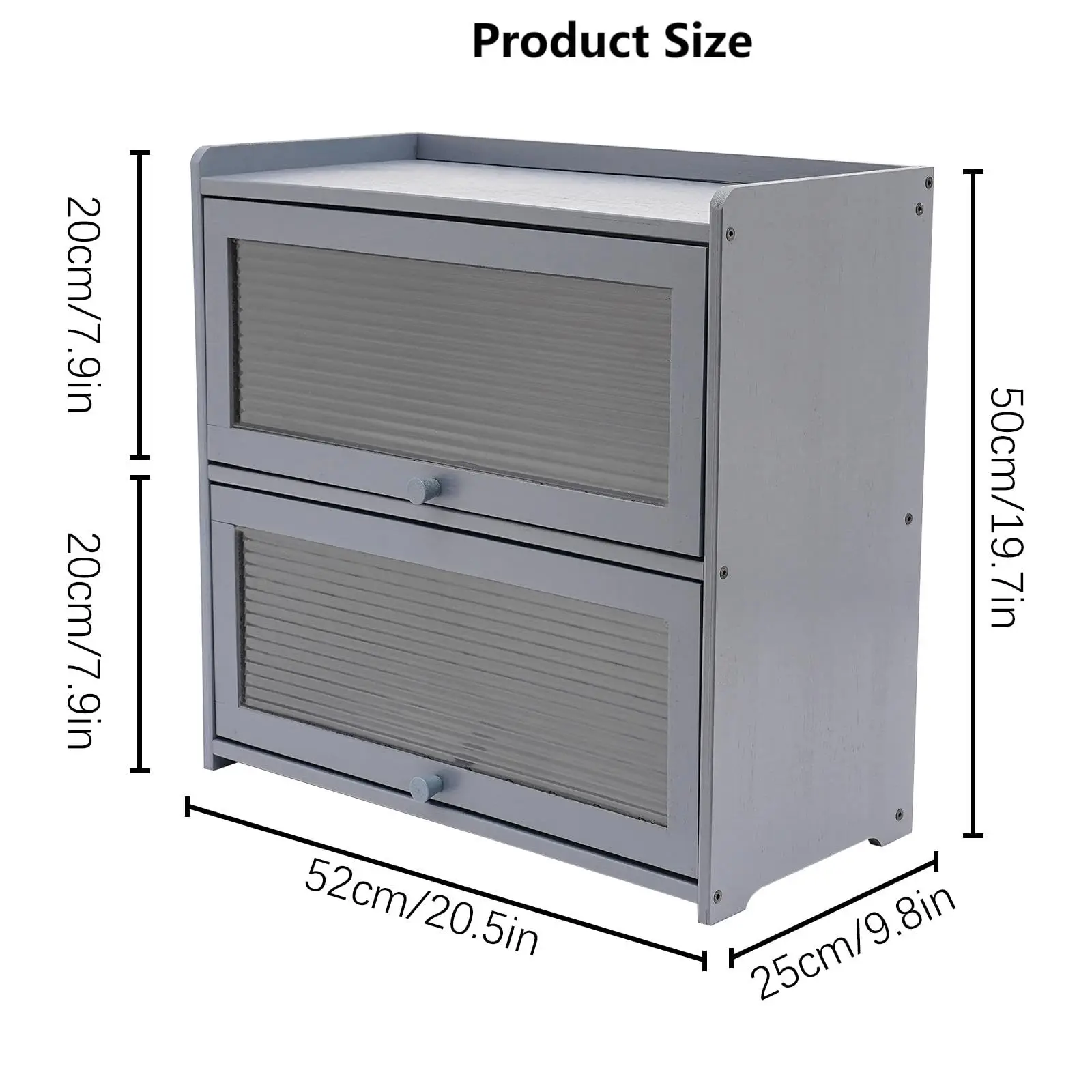 Gdrasuya10 Bamboo Countertop Pantry Cabinet, 2 Tier Kitchen Pantry Storage with Doors, Spice Organization Shelf for Bowls, Cups,