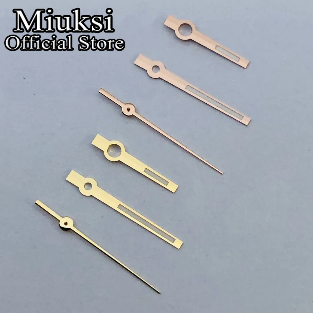 Miuksi silver watch hands green luminous hands fit NH35 NH36 movement