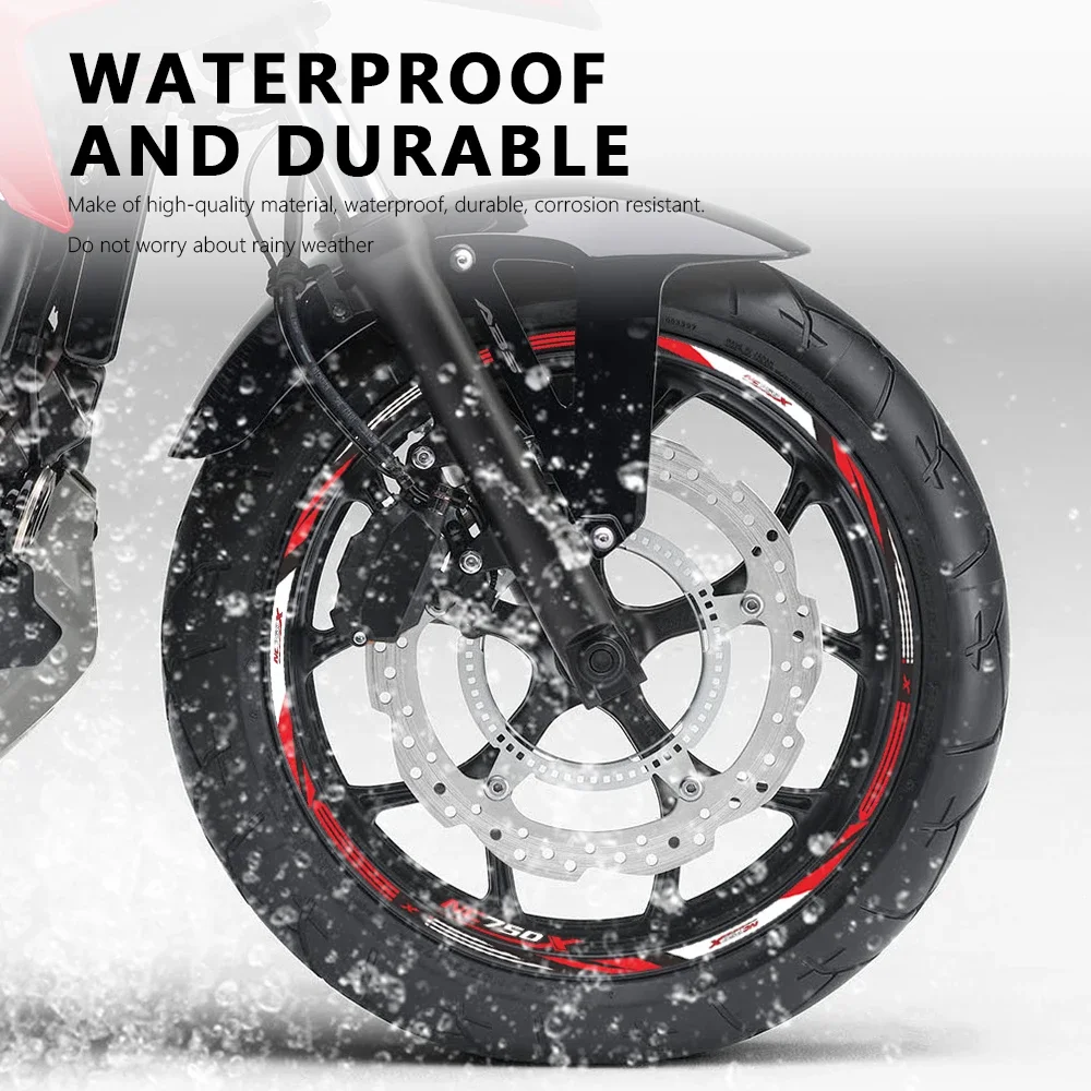 Motorcycle Wheel Sticker Waterproof Hub Decal Rim Stripe Tape 17 Inches for Honda NC750X NC750 NC 750 X 750X 2014-2023 2020 2022