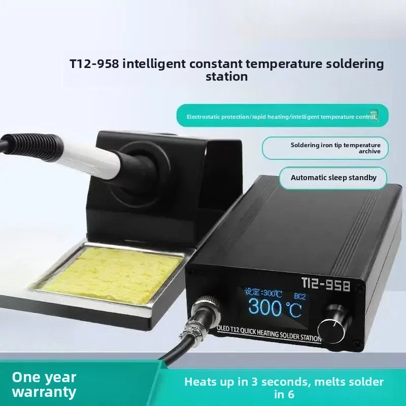 For T12 958 STM32 High Power Digital Display Constant Temperature Soldering Station Controller with White Light Electric Iron