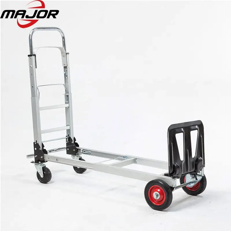 2 In 1 Logistics Portable Hand Folding Telescopic Trolley Push Folding Cart