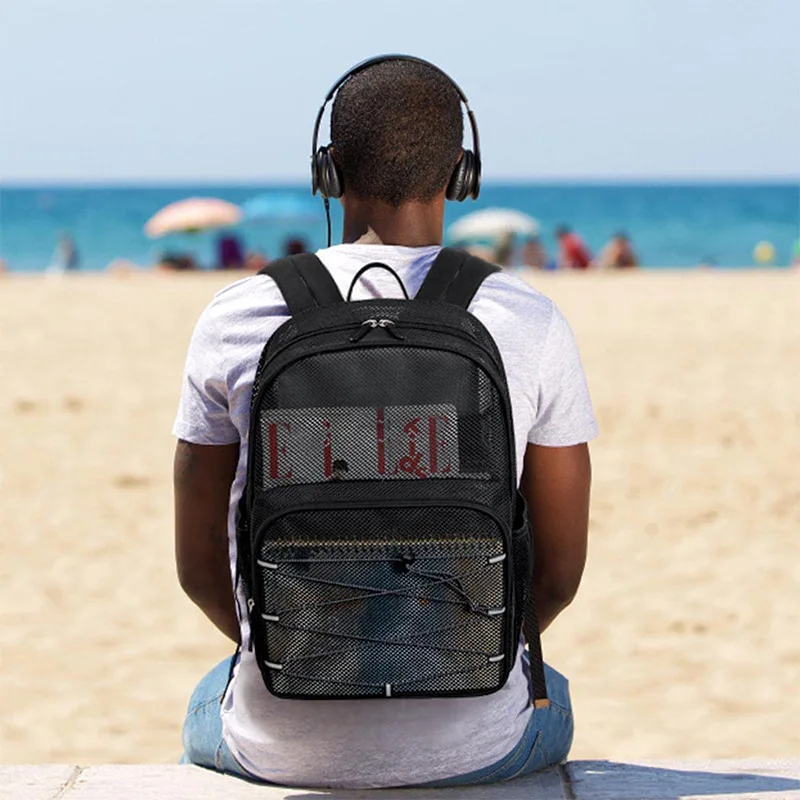 2025 New Arrival Breathable Mesh Backpack for Swimming, Fitness, and Sports, Ideal for Traveling to the Beach and Carrying bolsa