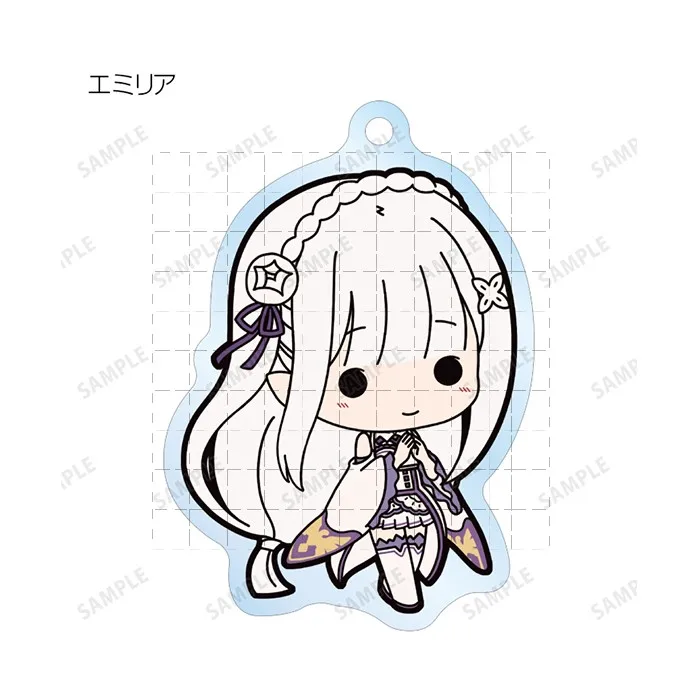 Game Echidna Frederica Rem Emiria Emilia Beatrice Keychain Doll Anime Acrylic Keyring Pendant for Gift