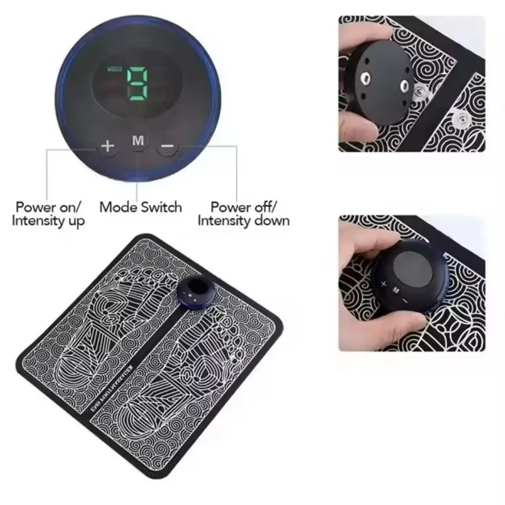 

Портативный массажный коврик для ног EMS с пультом дистанционного управления для занятий спортом на открытом воздухе, фитнеса, улучшения кровообращения, расслабляющая подушка для ног