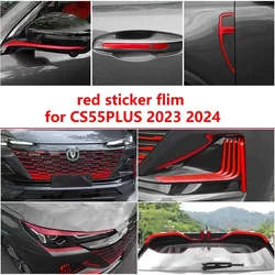 Red Sticker Flim for Changan CS55 PLUS 2023 Lamp Brow Decorative Sticker Cs55plus 2024