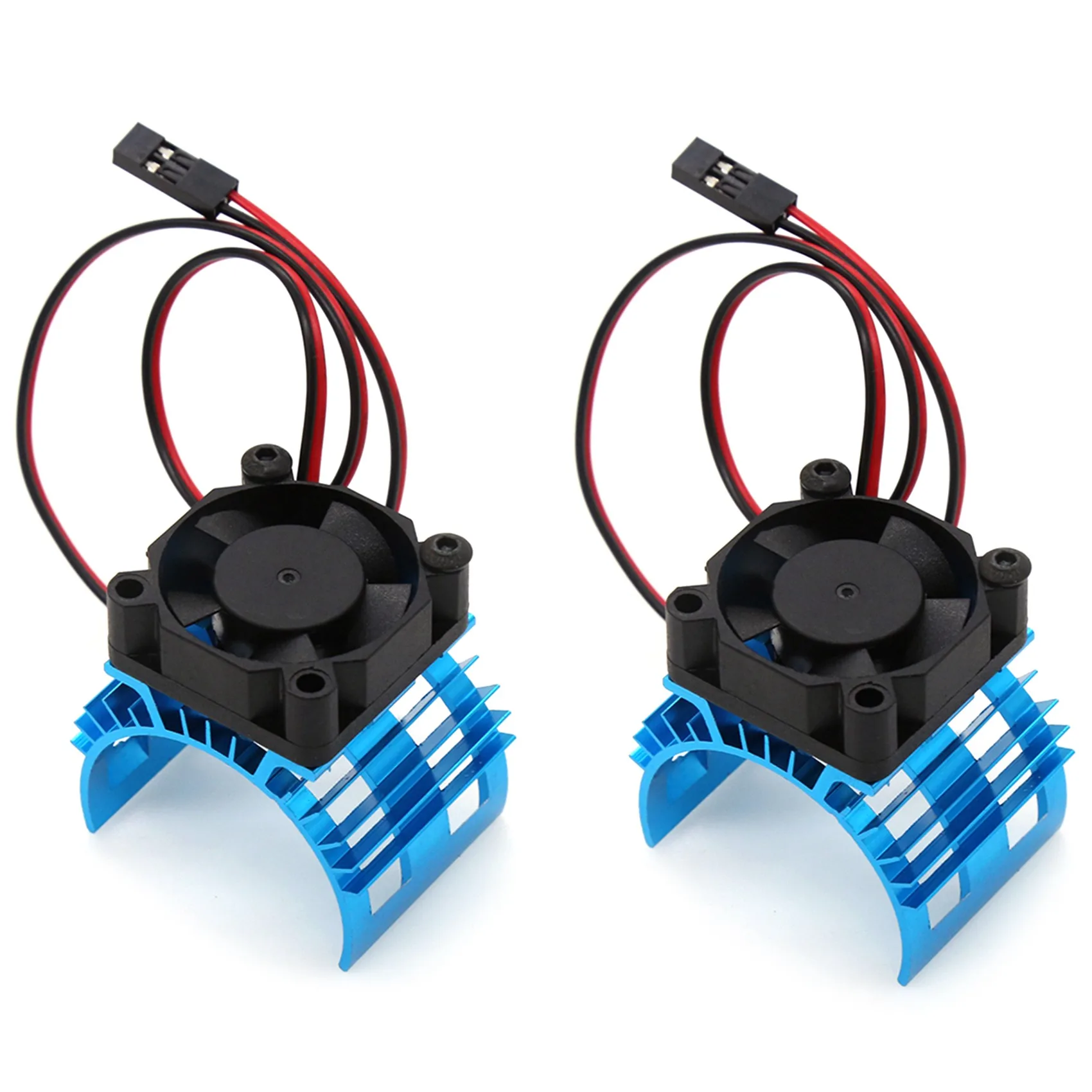 B78B-2X For Wltoys A959-B 144001 124019 RC Car Aluminum Alloy Motor Heatsink Cover With Cooling Fan For 540 550 3650 Motor,1