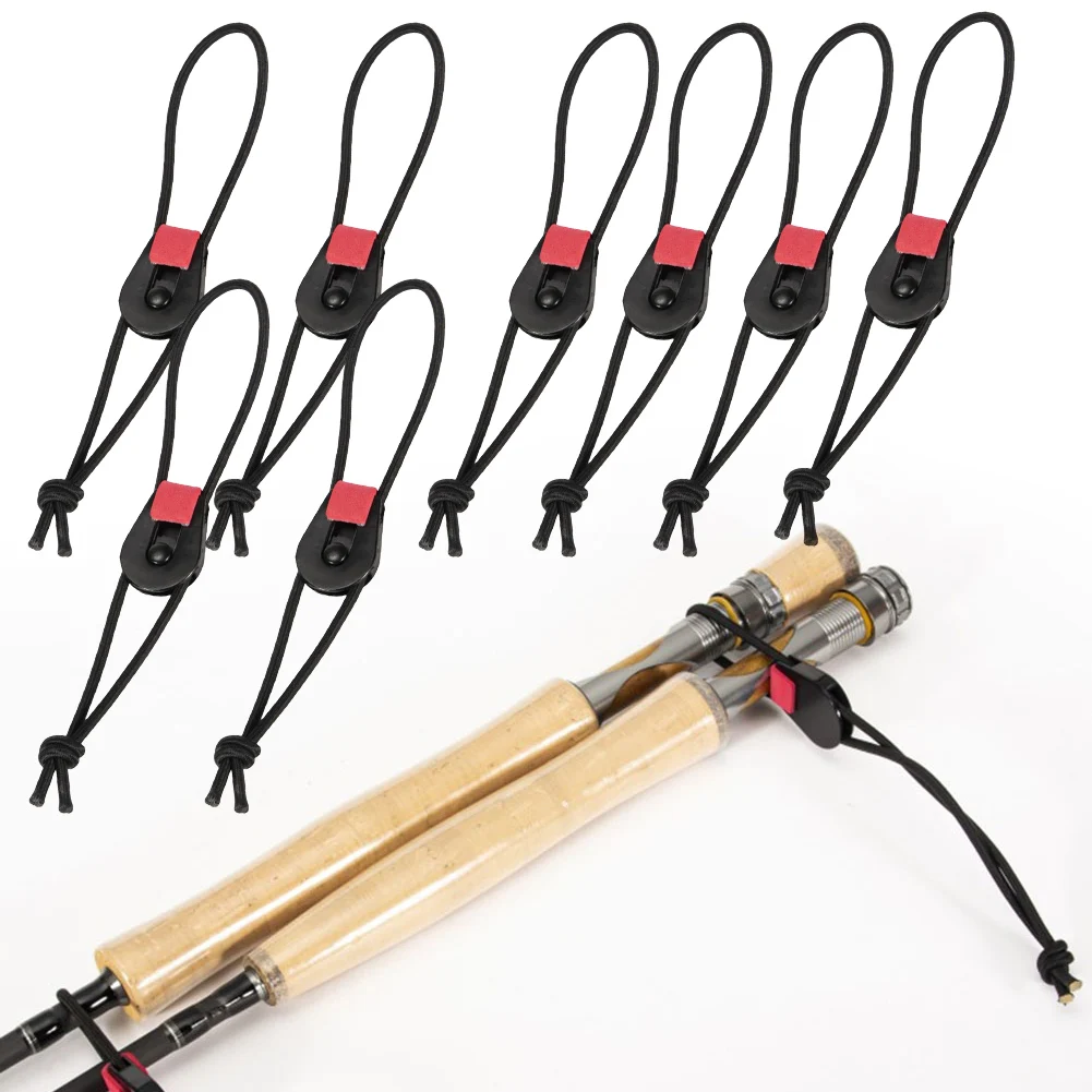 

8 шт., завязки для удочки, быстрые ремни для удочки, обертка для банджи-полюса, подходит для завязывания удочек, аксессуары