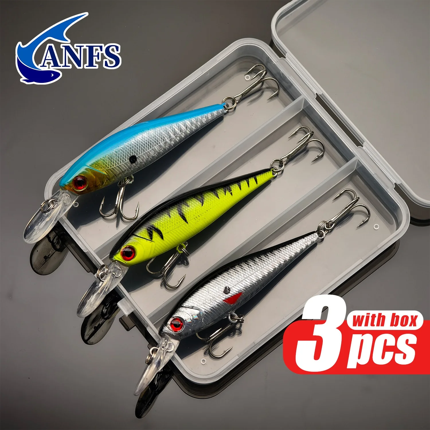 ANFS 3pcs Minnow Lure Set -Exceptional Artificial Baits for Enhanced Catch Rates,Cool Fishing Lure for Angler