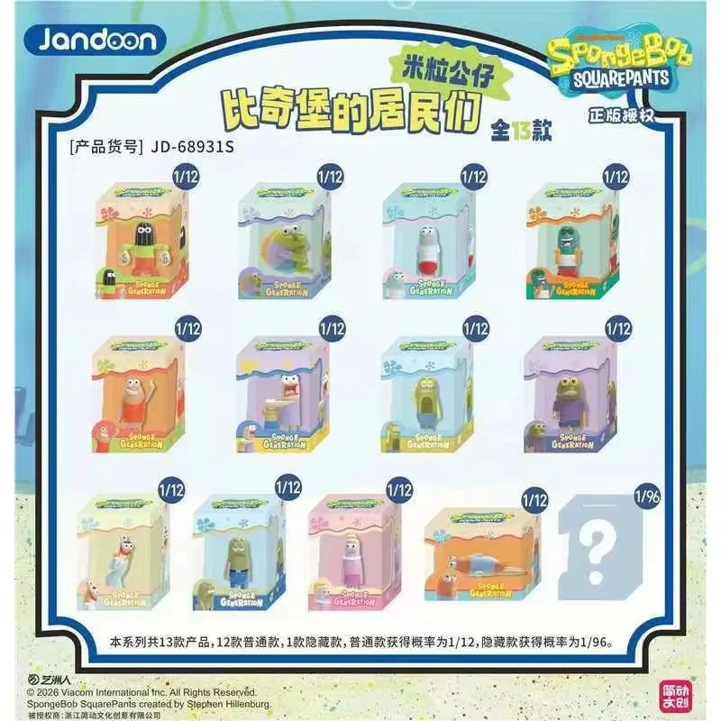Mini Blind Box Genuine Spongebob Themed Bikini Bottom Residents Random Fish Figurines Desk Ornament Collectible Gift view 5